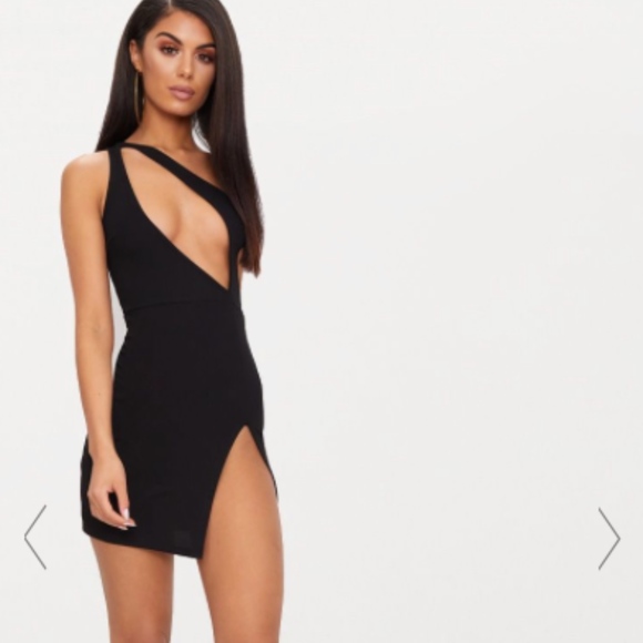 pretty little thing black cut out dress